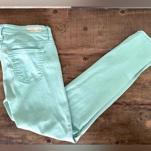AG Adriano Goldschmied Stevie Ankle mint green jeans